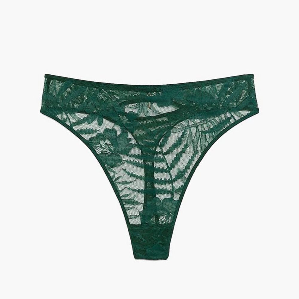 Savage X Fenty Shadowplay High Waist Lace Thong Panty